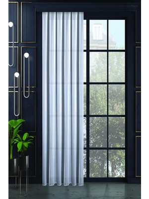 Tr Pırıltı Tül Perde Yüksek Kaliteli Pileli Dikim Tül Perde,beyaz 100 x 260