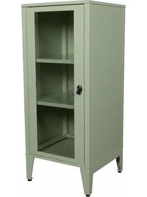 Ziglat 1110 Serisi Kilitli Metal Home Office Dolabı Cam Kapaklı Yeşil 450X1050X450 mm