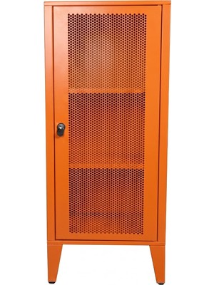 Ziglat 1110 Serisi Kilitli Metal Home Office Dolabı%70 Perfore Kapaklı Turuncu 450X1050X450 mm