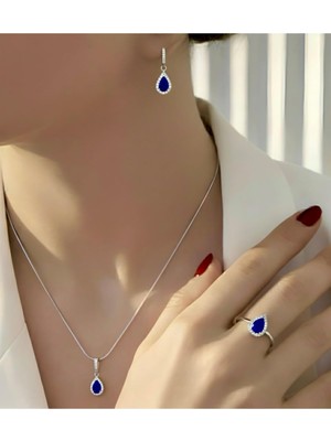 925 Ayar Gümüş Zirkon Taşlı Set