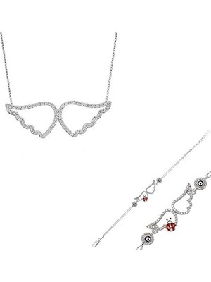 925 Ayar Gümüş Melek Kanadı Set