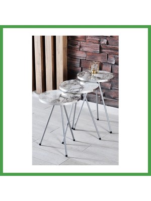 Soi Home Gümüş Metal Zigon Efes Beyaz 3'lü Soı