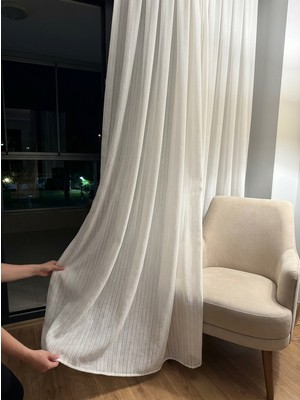 Demor Home Kornişe Hazır Tok Armür Tül, Çift Şeritli, 1/3 Sık Pile Yeni Sezon