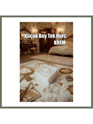 Bezos Çeyizlik Küçük Tek Hurç Çiçekli, Kadife Tek Hurç Çeyizlik Dantelli Hurç, Küçük Boy Hurç Bezos1