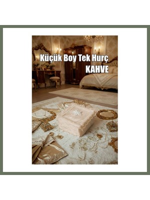 Bezos Çeyizlik Küçük Tek Hurç Çiçekli, Kadife Tek Hurç Çeyizlik Dantelli Hurç, Küçük Boy Hurç Bezos1