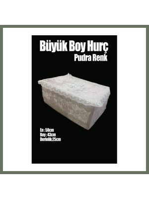 Bezos Çeyizlik Büyük Tek Hurç Çiçekli, Kadife Tek Hurç Çeyizlik Dantelli Hurç, Pudra Büyük Boy Hurç Bezos1