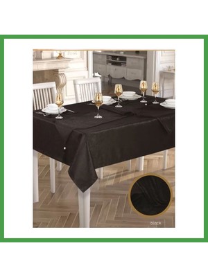 Soi Home Gabi Siyah 12 Kişilik 26 Parça Amerikan Servisli 155 × 220 cm Masa Takımı Soı