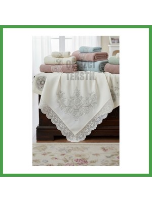 Soi Home Fransız Güpürlü Işlemeli, Çeyizlik Saten Lüks Bohça, Nişan Bohçası Soı