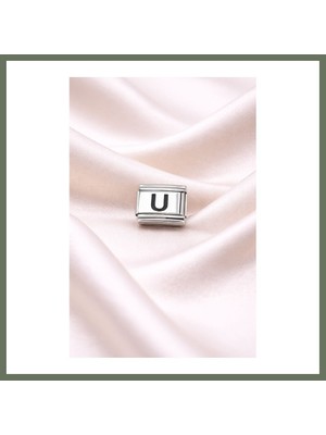Bezos U Harfli Charm | Paslanmaz Çelik Harf Charm | Kişiye Özel Bileklik Aksesuarı Bezos1
