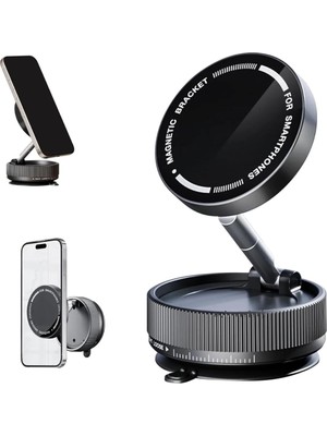 Heartz K10A Katlanabilir 360 Derece Her Yöne Dönebilir Vacum Araç Tutucu Telefon Standı Kilitli Vaku