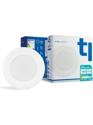 Tr Redeem C10W Downlight, Titreşimsiz, Göz Konforu, 603 Lümen, Parlak Beyaz, 5700 Kelvin