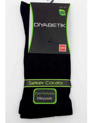 Tr Erkek Şeker Çorabı Diyabetik Düz Dikişsiz Bambu (6 Adet) Siyah Std, Siyah, Standart