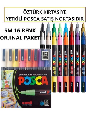 Tr Pc-5m 16'li Set, 1.8-2.5 mm Standart Uç, Çok Renkli Marker Kalem