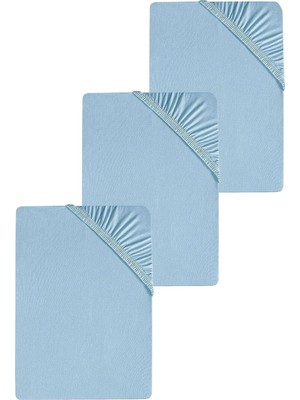Tr 3 Adet Düz Pamuklu Tek Kişilik 80 x 200 + 30 cm Lastikli Penye Çarşaf