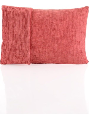 Tr Müslin Yastık Kılıfı 2 Adet Set, 50X70 cm 100% Pamuk Yumuşak Nefes Alabilir Kapaklı 4 Katl