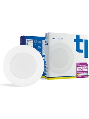 Tr Redeem Plus C12W Downlight, Titreşimsiz, Göz Konforu, 864 Lümen, Ilık Beyaz, 3000 Kelvin