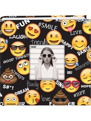 Tr EV-246EMJ Emoji 200 Pkt 4x6 Fotoğraf Albümü Fotoğraf Albümü, Kağıt, Siyah, Cep