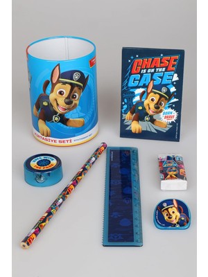 Tr x Dekomus Lisanslı Paw Patrol Rescue Crew Collection 7'li Kırtasiye Seti Metal Kalemlik,not Def
