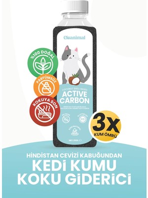 Tr Kedi Kumu Koku Giderici –%100 Doğal Hindistan Cevizi Aktif Karbon – 250G