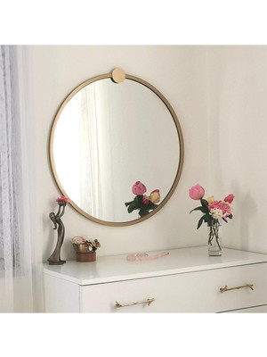 Tr Gold Metal Çerçeve Yuvarlak Ayna A708