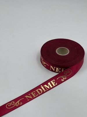 Northcity Nedime Baskılı Kol Kurdelesi - Kırmızı - 50 Metre