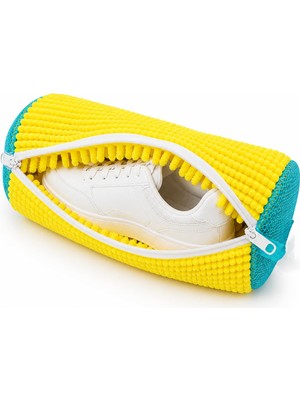 Orret Home Mikrofiber Ayakkabı Yıkama Filesi Fermuarlı Ayakkabı Yıkama Torbası Makarna Tasarım Çamaş
