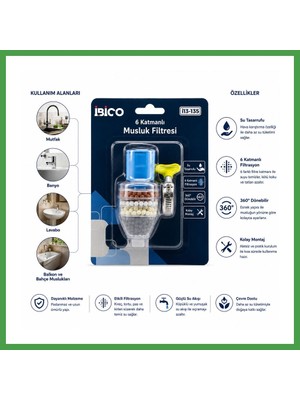 Soi Home Musluk Ucu Filtre 6 Katmanlı 360° (16-19MM Uyumlu) Soı