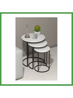 Soi Home C Zigon Sehpa Seti Beyaz 3 Lü Soı
