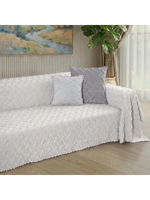 Ponela Koltuk Örtüsü Kaymaz Bohem Punch Kabartmalı 3 Boyutlu 175X350 cm (X- Large) Kaymaz, Kil