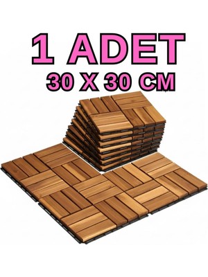 1 Adet 30X30 cm Tik Karo Deck Teak Yer Karosu Masif Ahşap Sudan Etkilenmez Bahçe Banyo Parkesi Kah