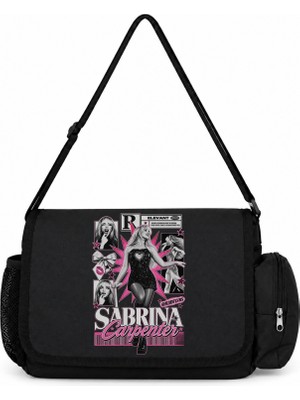 Sevbano Sabrina Carpenter Şarkıcı Baskılı Okul, Spor, Ofis Çok Amaçlı Postacı Çantası