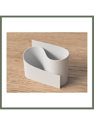 Bezos 3D Baskı Kavisli Diş Fırçası ve Küçük Eşya Tutucu Masa ve Banyo Organizeri Modern Minimal Düzenleyici - Beyaz Bezos1