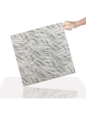 Tr 3 Boyutlu Duvar Paneli Kabartmalı Kılçık Desenli Pvc 41X41 Cm/ 6 Adet /1 M²