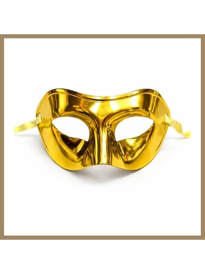 Bezos Metalize Parlak Parti Maskesi Altın Gold Renk 16X7 cm 22