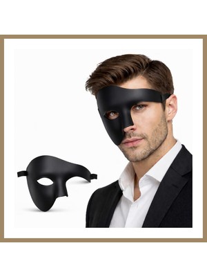 Bezos Siyah Yarım Erkek Maske ? Phantom Parti & Balo Maskesi 22