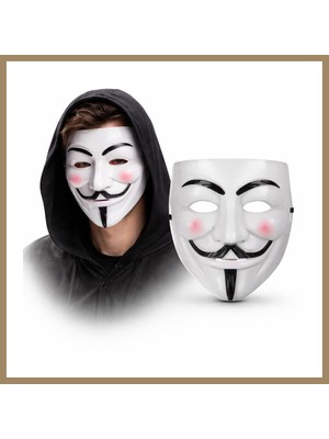 Bezos V Mask Premium Vendetta Beyaz Maske (Guy Fawkes Stil) 22