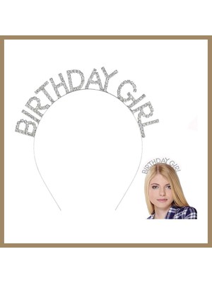 Bezos Gümüş Kristal Taşlı Birthday Girl Doğum Günü Tacı Ithal Ürün A Kalite 17X16 cm 22