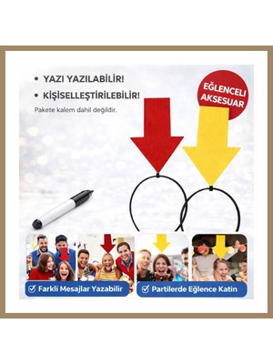 Bezos Kişiselleştirilebilir Ok Işaretli Mesaj Tacı (2?li Set Sarı-Kırmızı) 22