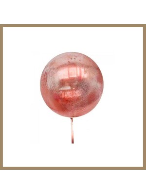 Bezos Kırmızı Simli Yuvarlak Şeffaf Balon 24 Inç 22