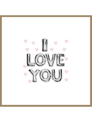 Bezos I Love You Folyo Balon Gümüş Renk 35 cm 22
