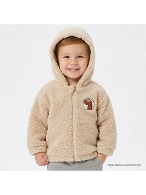 Hellobaby Erkek Bebek Welsoft Mont Hayvan Baskılı Fermuarlı Kapüşonlu Long Sleeve