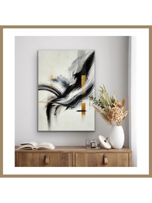 Bezos Siyah Gold Soyut Kanvas Tablo 70X100CM 22