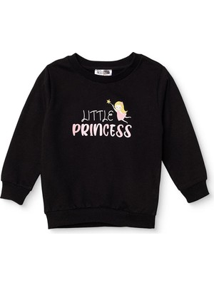 Hellobaby Kız Bebek Sweatshirt Yazı Baskılı Bisiklet Yaka Long Sleeve