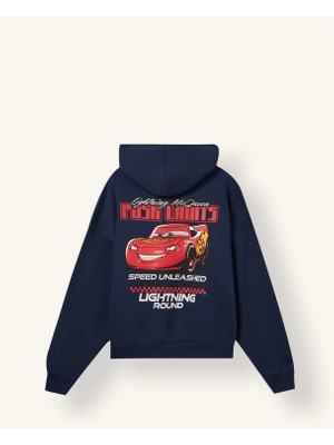 DeFacto Cars Sırt Baskılı Oversize Kapüşonlu Sweatshirt I9279AX26WN