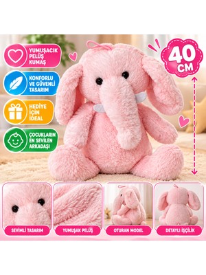 Akıllı Bayi PL62348 40 cm Oturan Fil Oyuncak Peluş