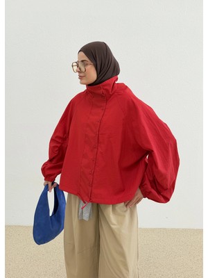 Moda Aksa 508418 Flw Bomber Gömlek Kırmızı