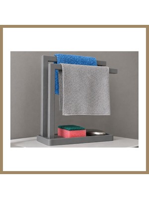 Bezos 3D Baskı Havluluk ve Sabunluk Organizer - Lavabo Üstü Çok Amaçlı Düzenleyici-Gri 22