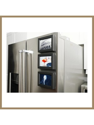 Bezos 3D Baskı 3lü Magnet Fotoğraf Çerçevesi Seti - Buzdolabı Için Mini Manyetik Resim Çerçevesi, Dekoratif Magnet-Siyah 22