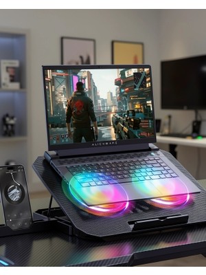 Nemere Rgb Işıklı Çift Fanlı Laptop Soğutucu UCZZZN33BİLGİSAYARFANI