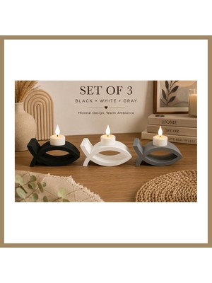 Bezos 3D Baskı 3lü Balık Figürlü Dekoratif Mumluk Seti - Tealight Mumluk, Modern Ev ve Ofis Dekoru 22